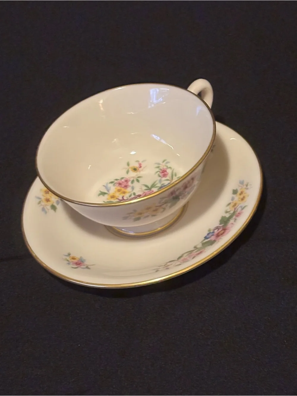 Vintage Floral Lenox Avon S300 Teacup and Saucer Set